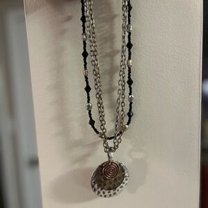 Elegant Mixed Metal Pendant Necklace